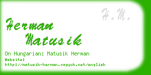 herman matusik business card